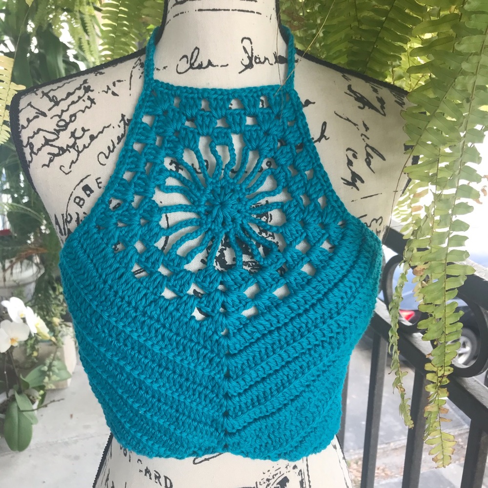 NW Crochet Flower Halter Top